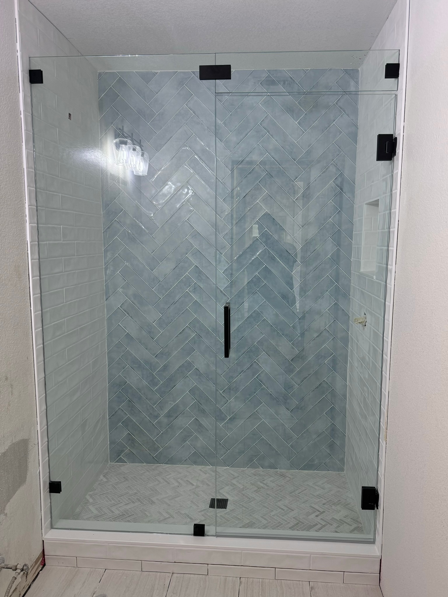 Herringbone Tile Shower